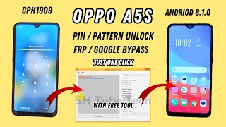 Oppo A5s hard reset Pattern Unlock  Oppo A5s CPH1909 Frp bypass By free Tool [upl. by Arras177]