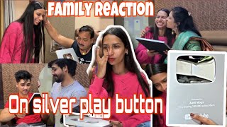 Aarti got emotional 🥺 Silver play button aagaya 🥺 Family reaction 😍 Aarti vlogs [upl. by Alphonse137]