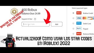 ACTUALIZADO CÓMO USAR LOS ⭐⭐⭐STAR CODES⭐⭐⭐ EN ROBLOX 2023 [upl. by Moreville967]