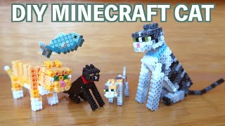 3D Perler Bead Minecraft Cat Full DIY Tutorial [upl. by Lessur]