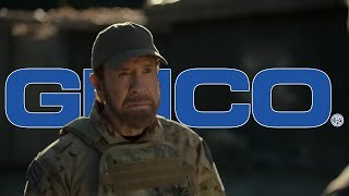 GEICO Commercial 84YearOld Chuck Norris in quotAgent Reconquot [upl. by Nosmoht408]