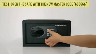 ExecutiveSafe Mini Pro Series Hotel Safes How to Program the Master Code [upl. by Iggy]