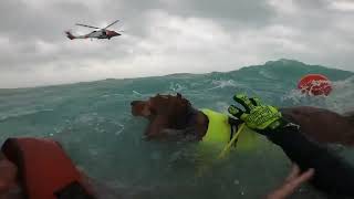 DRAMATIC Rescue US Coast Guard Saves Man and Dog from Hurricane Helene [upl. by Antonino]