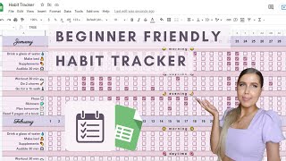 How To Create Habit Tracker with Google Sheets  FREE TEMPLATE [upl. by Weinreb955]