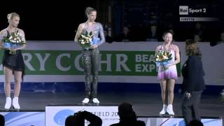 2012 ISU European Championships Sheffield  ladies  Medal Ceremony [upl. by Eanore]