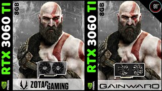 Zotac RTX 3060 Ti vs Gainward RTX 3060 Ti  A Benchmark and test on 7 games [upl. by Eramat341]