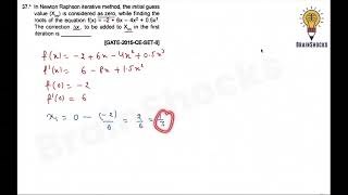 GATE Engg Maths Previous Year  Numerical Solution of Algebraic amp Transcendental Equation  Part 8 [upl. by Esialb614]