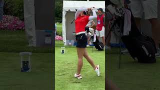 golf golfgirl golfswing fyp followthrough waitforit [upl. by Anelyak]