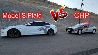 Tesla Model S Plaid Easily Outran Colorado State Patrol [upl. by Aholla]