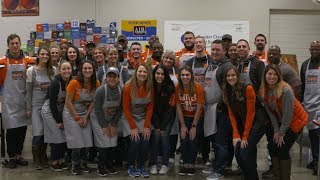 Browns volunteer at Greater Cleveland Food Bank [upl. by Rasia]