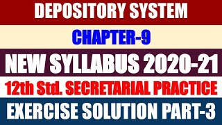 12th Std Secretarial Practice Chapter9 Exercise Solution Part3 [upl. by Llewej732]