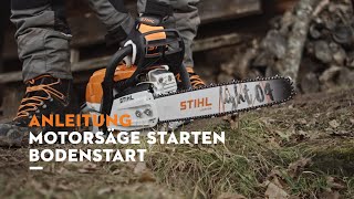 STIHL Motorsäge MS 261 CM starten Bodenstart [upl. by Tierza]