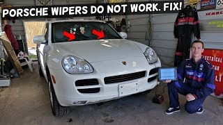 WINDSHIELD WIPERS DO NOT WORK ON PORSCHE WASHER WORKS WIPERS DO NOT FIX [upl. by Eidak]