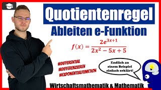 Quotientenregel ableiten e Funktion  Ausführlich erklärt [upl. by Olcott]