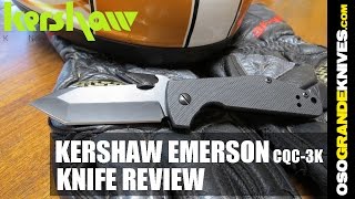 Kershaw Emerson CQC3K Tanto Framelock Folding Knife Review  OsoGrandeKnives [upl. by Ellednek732]