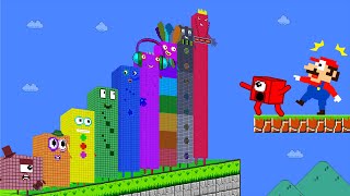 Mario and Numberblocks 1 vs the Giant Biggest Zombie Numberblocks Maze  Game Animation [upl. by Celtic854]