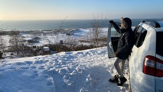 Поездка в Калининград зимой Куршская коса Светлогорск Зеленоградск и пляж Янтарный [upl. by Arekahs911]