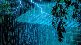 😴Instant Stress Relief with Rain Sounds for Sleeping videos 🎧 Scary Thunder on Metal Roof at night [upl. by Enaht]