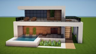 MODERNES HAUS in MINECRAFT bauen TUTORIAL HAUS 265 [upl. by Eilsil]