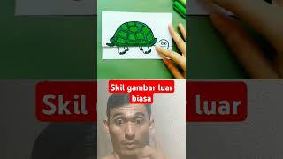 Kura kura serem drawing turtle gambar funny art shortsfeed shorts feedshorts [upl. by Ecallaw]