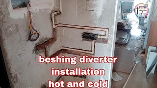 besing diverter installation  hot and cold water  plumbing0078 [upl. by Eldrid]