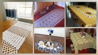 Decorative vintage Colorfull Crocheting Table Runner And Table Clothes Design Ideas [upl. by Anilev]