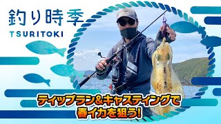 ティップランエギング＆キャスティングで春イカを狙う！（釣り時季2022年5月8日放送） [upl. by Nilhsa]