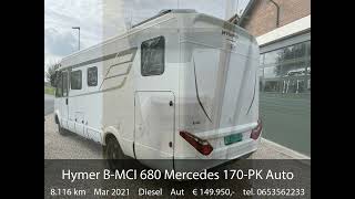 Hymer BMCI 680 Mercedes 170PK Automaat Integraal 2x Enkele bedden amp Hefbed Nwstaat en uniek weini [upl. by Amesari]