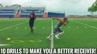 10 RECEIVER DRILLS THAT WILL TAKE YOUR GAME TO THE NEXT LEVEL [upl. by Mallina]