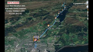 Loch Ness Marathon 2023 fly over the 42195 km race path [upl. by Mila]