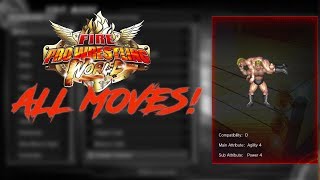 Fire Pro Wrestling World  ALL MOVES [upl. by Anisah]