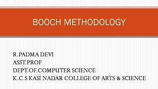 BOOCH METHODOLOGY by RPADMADEVI ASSISTANT PROFESSOR KCSKASI NADAR COLLEGE OF ARTS amp SCIENCE [upl. by Eitten]