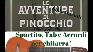 PINOCCHIO DI L COMENCINI SPARTITO PER CHITARRA [upl. by Annemarie]