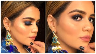 BLUE SMOKEY EYE  BEAUTIFY BY AMNA REVIEW 💙 [upl. by Ripleigh]