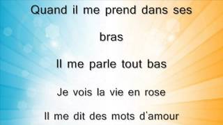 edith piaf la vie en rose parole lyric [upl. by Aneehsar]