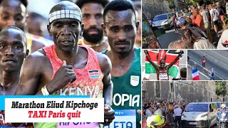 Olympics Paris 2024 Worlds greatest marathon runner Eliud Kipchoge takes a TAXI to the finish [upl. by Aioj348]