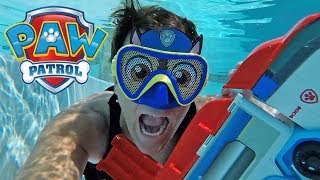 Swimming With My Paw Patrol Chase Mask Underwater   Toy Review  Konas2002 [upl. by Avonasac]