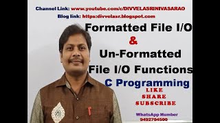 Formatted amp Unformatted file input output functions in C  Unformatted amp Formatted file IO [upl. by Vincenty941]