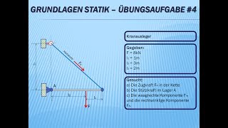 Technische Mechanik  Grundlagen Statik Übungsaufgabe Nr4 [upl. by Gottwald913]