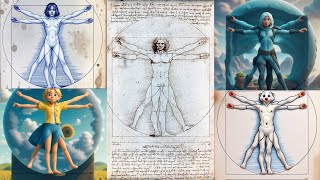 Vitruvian man  Art from Leonardo Da Vinci homo vitruvianus in different styles [upl. by Refanej]