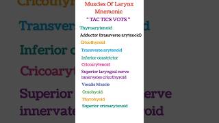 muscles of larynx mnemonic anatomy medicoknowledge [upl. by Navi343]