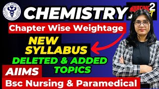 Chemistry  Chapter wise weightage AIIMS Bsc Nursing amp Paramedical Entrance exam 2024 [upl. by Dominy235]