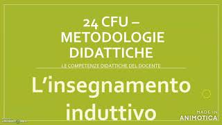 24 CFU  METODOLOGIE DIDATTICHE lapprendimento induttivo [upl. by Lindblad]