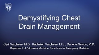 Demystifying Chest Drain Management  BAVLS [upl. by Nimref]