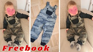 FREEBOOK Latzhose nähen ✂ DIY Anleitung Baby Latzhose mit gratis Schnittmuster ✂ nähen für Anfänger [upl. by Thistle]