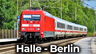 Lokführer Dashcam – InterCity 1174  Halle  Bitterfeld  Berlin  4K Führerstandsmitfahrt BR 101 [upl. by Llenej]