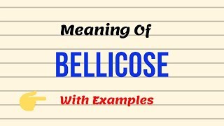 Meaning Of Bellicose  Pronunciation  Examples  UrduHindi [upl. by Coffee]