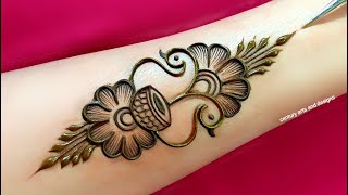 Very beautiful front hand mehndi design  easy stylish mehndi design  simple mehndi design mehndi [upl. by Nylia]