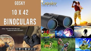 Gosky 10x42 Roof Prism Binoculars for Adults HD Professional Binoculars for Bird Watching Sports [upl. by Malinin]