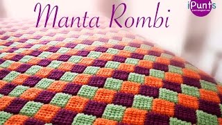 Tutorial Manta Rombi Entrelac a crochet o ganchillo [upl. by Etnauq]